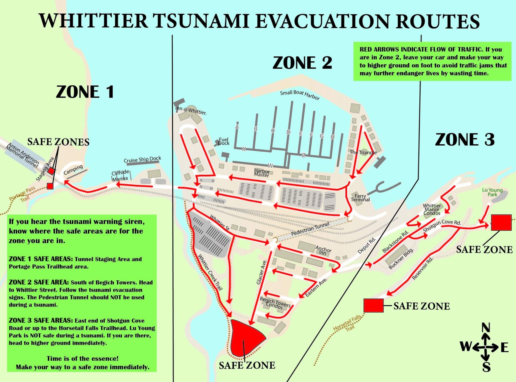 Whittier Tsunami Evacuation Map City of Whittier